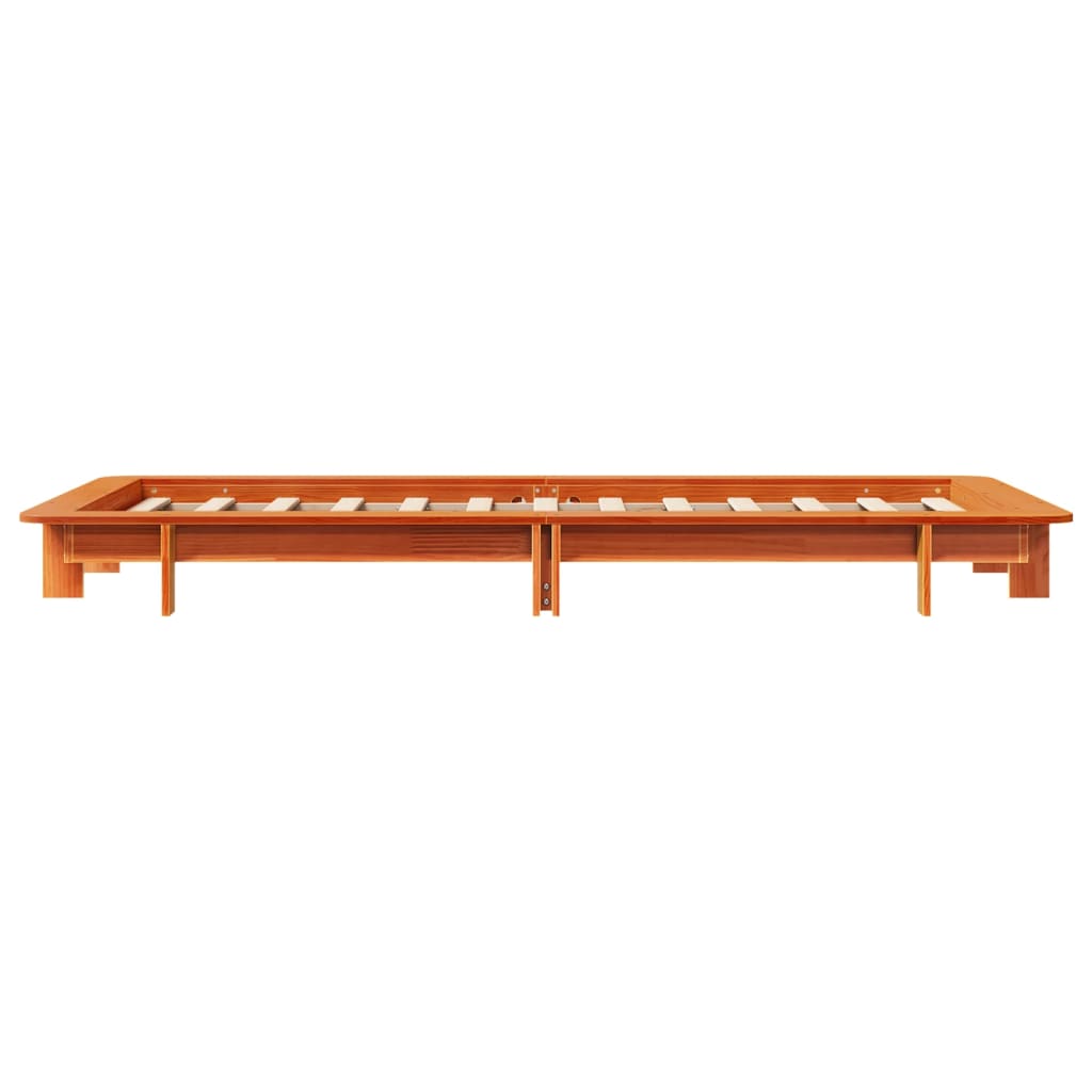 Bed Frame without Mattress Wax Brown 100x200 cm Solid Wood Pine